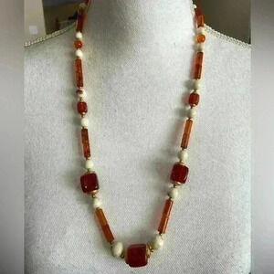 Vintage necklace different shaped beads Excellent condition